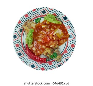 Sambal Stingray -  Malaysian, Singaporean Seafood Dish. 