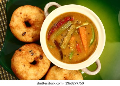 Sambar Vada , Traditionally A South Indian Dish