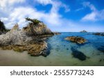 Samcheok Galnam Beach, adjacent to the East Sea, is beautiful with its rocks.