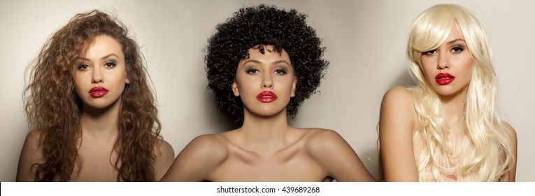 The Same Young Woman With Two Different Wigs