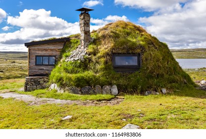 A Sami Dwelling In Norway. The Samis Are Are An Indigenous People Of Northern Europe.