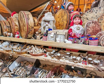 The Sami People Handicraft Shop Near The Road In Northern Norway. Cold Summer In Finnmark.