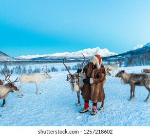 A Sami In Their National Suit. Tromso Lapland, Norway