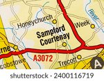 Sampford Courtenay, Devon, England, United Kingdom atlas local map town and district plan name