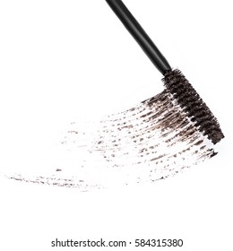 Sample Of Brown Mascara, Isolated On White Background