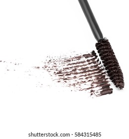 Sample Of Brown Mascara, Isolated On White Background