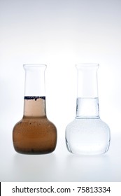 Sample of clean and dirty water isolated