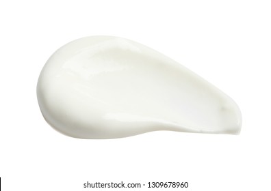 Sample Of Creamy Yogurt On White Background