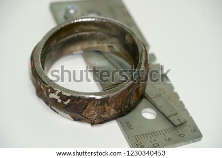 Sample of defective weld for testing in a special laboratory at the enterprise