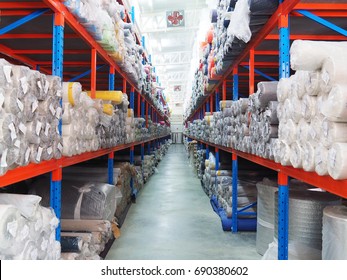 Sample Fabric Rolls In Warehouse