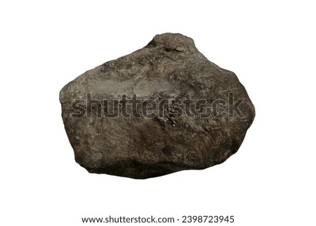 Sample natural raw of Calc-Silicate rock stone in Cambro-Ordovician Period isolated on white background.