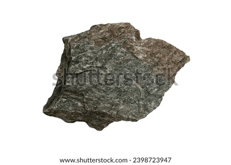 Sample natural raw of Calc-Silicate rock stone in Cambro-Ordovician Period isolated on white background.
