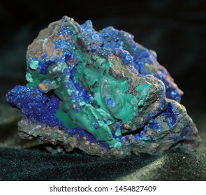 
A Sample Of Natural Stone. Mineral: Azurmalachite. Mine: Congo (Africa)