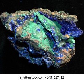 
A Sample Of Natural Stone. Mineral: Azurmalachite. Mine: Congo (Africa)