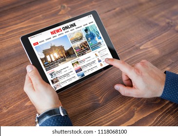 Sample Online News Website On Tablet