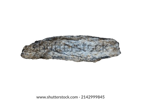 Sample a piece of raw biotite genesis rock isolated on white background.