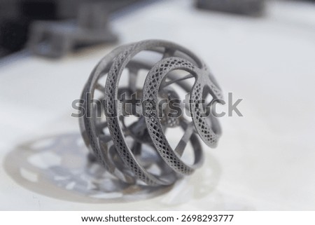 Sample produced by printing a 3D printer from a metal powder. Progressive additive 3d printing technology. Industry
