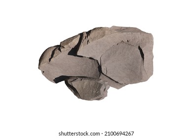 Sample Of Sandstone Rock Isolated On White Background.