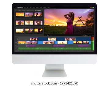 Sample Video Editing Software On Desktop Computer