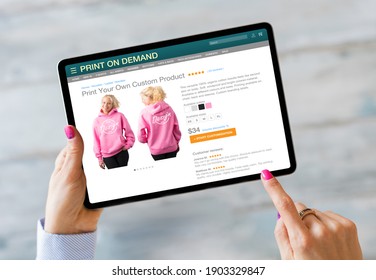 Sample of website offering to create   one's own products by using print on demand service