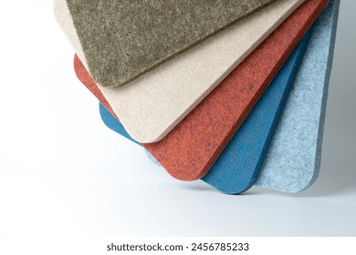 Samples of acoustic polyester material in different colors