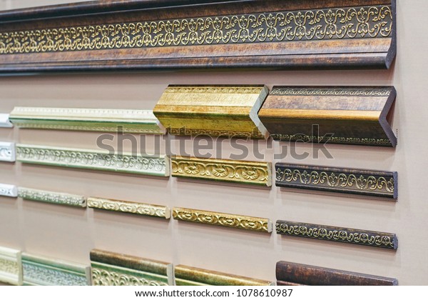 Samples Decorative Ceiling Skirting Boards Royalty Free Stock Image