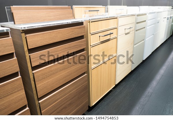 Samples Furniture Cabinets Drawers Different Colors Royalty Free