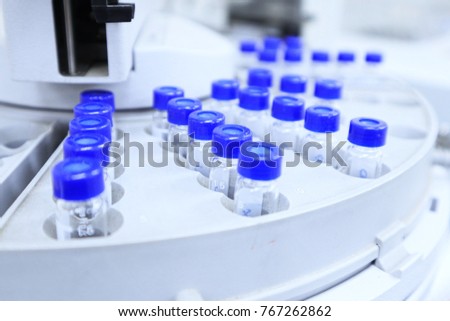 Samples in gas chromatography analysis in the laboratory