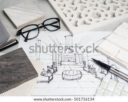 samples of material concept interior design