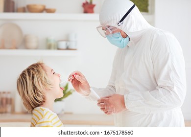 Sampling Of DNA From The Larynx To Determine The Presence Of The Contagious Disease, Coronavirus Infection, Express Test