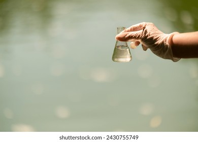 Sampling water for testing. Study of the quality of waste and drinking water. Water analysis