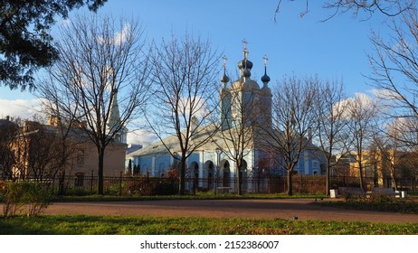 Sampson Cathedral In St. Petersburg In Spring, Autumn On The Eve Of Orthodox Holidays Of Easter, Christmas, Epiphany, Presentation, Transfiguration Of Lord, Assumption, Annunciation Of Blessed Virgin