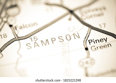 Sampson. North Carolina. USA On A Map