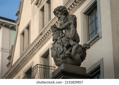 Samson fountain - built in the XVI century - Zurich, Switzerland