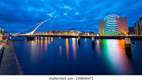 Samual Beckett Bridge In Dublin Over The River Liffey