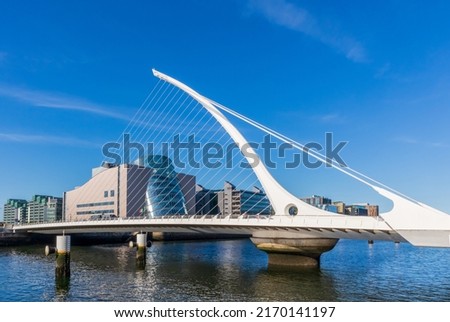 Samuel Beckett Bridge across the River Liffey in Dublin, Ireland