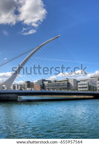 The Samuel Beckett Bridge in Dublin, Ireland.