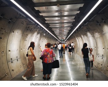 Samyan MRT Tunnel, Samyan Mitrtown, New Landmark In Sam Yan , Bangkok, October 2019