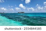 San Andres Island At San Andres In Caribbean Island Colombia. Colombian Caribbean Beach. Blue Sea Background. San Andres At Caribbean Island Colombia. Tourism Landscape. Nature Seascape.