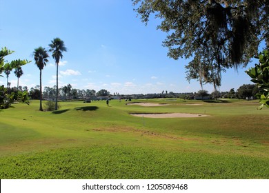 San Antonio, Florida/USA-10/13/2018: Golf Course In Tampa Bay Retirement Community