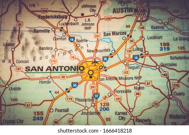 San Antonio On Usa Map Travel Stock Photo 1666418218 | Shutterstock