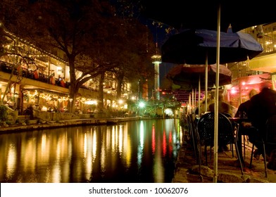 San Antonio Riverwalk At Night