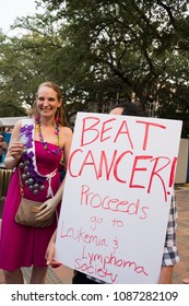 San Antonio, Texas - April 19, 2018: Fiesta Medls For Sale As A Benefit For The Leukemia And Lymphoma Society During The Opening Night Celebration Of Fiesta San Antonio.