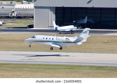 San Antonio, Texas - October 3 2014: A Cessna Citation Excel Landing At San Antonio International Airport.