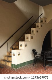 San Antonio, Texas - September 23, 2018: The Staircase In The Courtyard Of McNay Art Museum In San Antonio, Texas