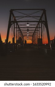 San Antonio, Texas Sunset Through A Bridge.