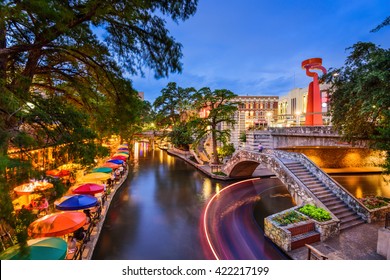 San Antonio, Texas, USA cityscape at the River Walk. - Shutterstock ID 422217199