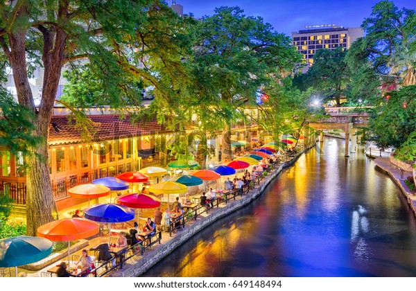 San Antonio Texas Usa Cityscape River Stock Photo (Edit Now) 649148494