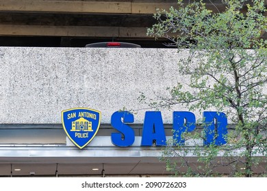 San Antonio, TX - Oct. 18, 2021: San Antonio Police Department Sign