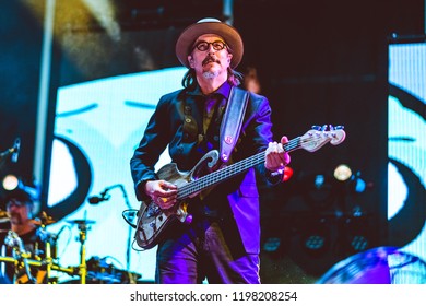 SAN ANTONIO, TX / USA - SEPTEMBER 22nd, 2018: Les Claypool of Primus performs onstage at AT&T Center Grounds.